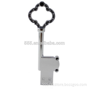Christmas gift Retail Metal Silver Color Key Shape USB Flash Drive